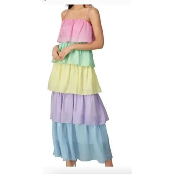 Olivia Rubin Cici Dress Rainbow Maxi Size 10 - Picture 1 of 9